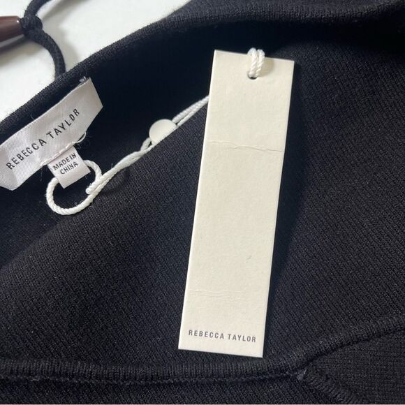 Rebecca Taylor NWT Black Compact Stretch Knotted Back Column Dress XL - Picture 9 of 13